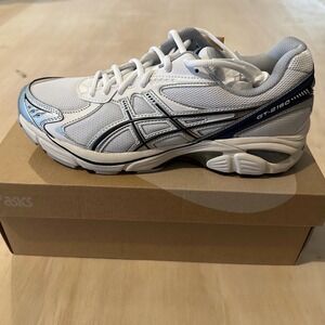 Asics GT-2160 Running Shoes Sneakers White Silver Blue Men Size 9 New in Box
